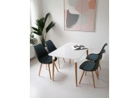 ΤΡΑΠΕΖΑΡΙΑ ΣΕΤ ΑΣΠΡΗ ΜΕ 4 ΚΑΡΕΚΛΕΣ ΜΑΥΡΕΣ