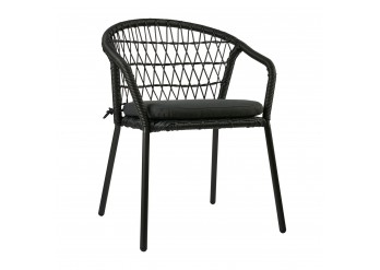 ΠΟΛΥΘΡΟΝΑ WICKER ROPE ΜΑΥΡΟ ΜΕ ΜΕΤΑΛΛΙΚΟ ΣΚΕΛΕΤΟ ΜΑΥΡΟ