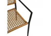 ΠΟΛΥΘΡΟΝΑ WICKER ROPE ΑΠΟΧΡΩΣΗ ΦΥΣΙΚΟ ΜΕ ΜΕΤΑΛΛΙΚΟ ΣΚΕΛΕΤΟ ΜΑΥΡΟ