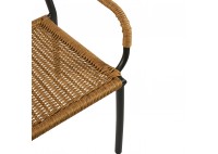 ΠΟΛΥΘΡΟΝΑ WICKER ROPE ΑΠΟΧΡΩΣΗ ΦΥΣΙΚΟ ΜΕ ΜΕΤΑΛΛΙΚΟ ΣΚΕΛΕΤΟ ΜΑΥΡΟ