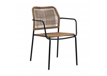 ΠΟΛΥΘΡΟΝΑ WICKER ΑΠΟΧΡΩΣΗ ΦΥΣΙΚΟ ΜΕ ΜΕΤΑΛΛΙΚΟ ΣΚΕΛΕΤΟ ΜΑΥΡΟ