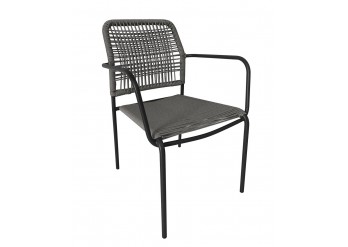 ΠΟΛΥΘΡΟΝΑ ΜΕΤΑΛΛΙΚΗ ΑΝΘΡΑΚΙ - ROPE WICKER ΓΚΡΙ