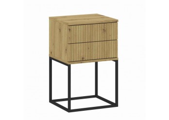 ΚΟΜΟΔΙΝΟ ΑΠΟΧΡΩΣΗ ARTISAN OAK ΜΕ ΜΕΤΑΛΛΙΚΗ ΒΑΣΗ ΜΑΥΡΗ