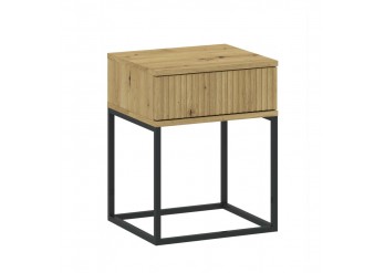 ΚΟΜΟΔΙΝΟ ΑΠΟΧΡΩΣΗ ARTISAN OAK ΜΕ ΜΕΤΑΛΛΙΚΗ ΒΑΣΗ ΜΑΥΡΗ