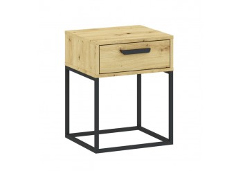 ΚΟΜΟΔΙΝΟ ΑΠΟΧΡΩΣΗ ARTISAN OAK ΜΕ ΜΕΤΑΛΛΙΚΗ ΒΑΣΗ ΜΑΥΡΗ