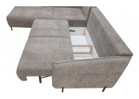 ΚΑΝΑΠΕΣ ΚΡΕΒΑΤΙ ΓΩΝΙΑ ΑΡΙΣΤΕΡΗ ΜΕ ΑΠΟΘΗΚΕΥΤΙΚΟ ΧΩΡΟ ΥΦΑΣΜΑ ΓΚΡΙ