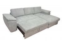 ΚΑΝΑΠΕΣ ΚΡΕΒΑΤΙ ΓΩΝΙΑ ΔΕΞΙΑ ΜΕ ΑΠΟΘΗΚΕΥΤΙΚΟ ΧΩΡΟ ΥΦΑΣΜΑ ΓΚΡΙ