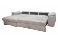 ΚΑΝΑΠΕΣ ΚΡΕΒΑΤΙ ΓΩΝΙΑ ΑΡΙΣΤΕΡΗ ΜΕ ΑΠΟΘΗΚΕΥΤΙΚΟ ΧΩΡΟ ΥΦΑΣΜΑ ΓΚΡΙ