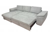 ΚΑΝΑΠΕΣ ΚΡΕΒΑΤΙ ΓΩΝΙΑ ΑΡΙΣΤΕΡΗ ΜΕ ΑΠΟΘΗΚΕΥΤΙΚΟ ΧΩΡΟ ΥΦΑΣΜΑ ΓΚΡΙ