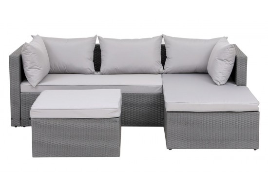 ΣΑΛΟΝΙ ΣΕΤ WICKER ΑΝΟΙΧΤΟ ΓΚΡΙ