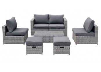 ΣΑΛΟΝΙ ΣΕΤ WICKER ΓΚΡΙ