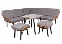 ΣΑΛΟΝΙ ΣΕΤ ΜΕΤΑΛΛΙΚΟ ΜΑΥΡΟ - WICKER ΦΥΣΙΚΟ