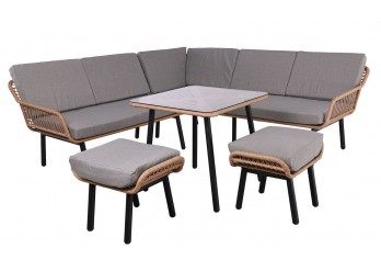 ΣΑΛΟΝΙ ΣΕΤ ΜΕΤΑΛΛΙΚΟ ΜΑΥΡΟ - WICKER ΦΥΣΙΚΟ