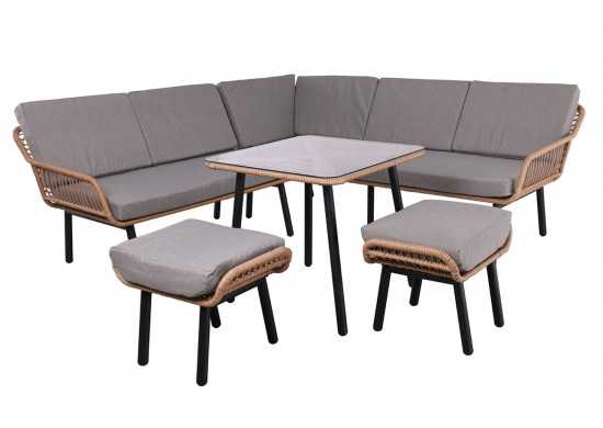 ΣΑΛΟΝΙ ΣΕΤ ΜΕΤΑΛΛΙΚΟ ΜΑΥΡΟ - WICKER ΦΥΣΙΚΟ