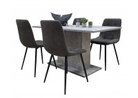 ΤΡΑΠΕΖΑΡΙΑ ΑΠΟΧΡΩΣΗ CEMENT ΣΕΤ ΜΕ 4 ΚΑΡΕΚΛΕΣ ΥΦΑΣΜΑ SUEDE ΑΝΘΡΑΚΙ