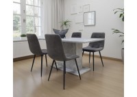 ΤΡΑΠΕΖΑΡΙΑ ΑΠΟΧΡΩΣΗ CEMENT ΣΕΤ ΜΕ 4 ΚΑΡΕΚΛΕΣ ΥΦΑΣΜΑ SUEDE ΑΝΘΡΑΚΙ