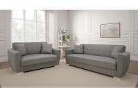 ΣΕΤ ΣΑΛΟΝΙΟΥ 3ΘΕΣΙΟΣ & 2ΘΕΣΙΟΣ ΥΦΑΣΜΑ ΓΚΡΙ