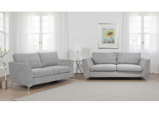 ΣΕΤ ΣΑΛΟΝΙΟΥ 3ΘΕΣΙΟΣ & 2ΘΕΣΙΟΣ ΥΦΑΣΜΑ ΓΚΡΙ