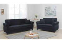 ΣΕΤ ΣΑΛΟΝΙΟΥ 3ΘΕΣΙΟΣ & 2ΘΕΣΙΟΣ ΥΦΑΣΜΑ ΜΑΥΡΟ