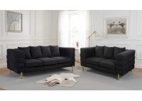 ΣΕΤ ΣΑΛΟΝΙΟΥ 3ΘΕΣΙΟΣ & 2ΘΕΣΙΟΣ ΥΦΑΣΜΑ ΜΑΥΡΟ