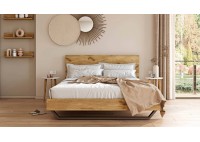 ΣΕΤ ΚΡΕΒΑΤΙ ΔΙΠΛΟ ΦΥΣΙΚΟ ΔΡΥΣ ΡΟΥΣΤΙΚ ΜΕ ΣΤΡΩΜΑ ΗΡΩ 160Χ200