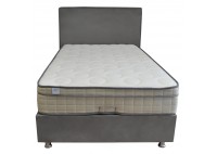 ΣΕΤ ΚΡΕΒΑΤΙ ΗΜΙΔΙΠΛΟ ΜΕ ΑΠΟΘΗΚΕΥΤΙΚΟ ΧΩΡΟ ΥΦΑΣΜΑ ΓΚΡΙ & ΣΤΡΩΜΑ LARSSON 120Χ200