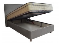 ΣΕΤ ΚΡΕΒΑΤΙ ΗΜΙΔΙΠΛΟ ΜΕ ΑΠΟΘΗΚΕΥΤΙΚΟ ΧΩΡΟ ΥΦΑΣΜΑ ΓΚΡΙ & ΣΤΡΩΜΑ LARSSON 120Χ200