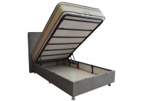 ΣΕΤ ΚΡΕΒΑΤΙ ΗΜΙΔΙΠΛΟ ΜΕ ΑΠΟΘΗΚΕΥΤΙΚΟ ΧΩΡΟ ΥΦΑΣΜΑ ΓΚΡΙ & ΣΤΡΩΜΑ LARSSON 120Χ200