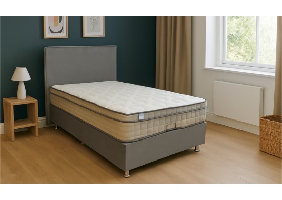 ΣΕΤ ΚΡΕΒΑΤΙ ΗΜΙΔΙΠΛΟ ΜΕ ΑΠΟΘΗΚΕΥΤΙΚΟ ΧΩΡΟ ΥΦΑΣΜΑ ΓΚΡΙ & ΣΤΡΩΜΑ LARSSON 120Χ200