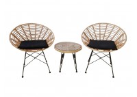 ΣΑΛΟΝΙ ΣΕΤ ΜΕΤΑΛΛΙΚΟ ΜΑΥΡΟ - WΙCΚΕR ΦΥΣΙΚΟ