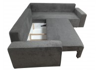 ΚΑΝΑΠΕΣ ΚΡΕΒΑΤΙ ΓΩΝΙΑ ΔΕΞΙΑ ΜΕ ΑΠΟΘΗΚΕΥΤΙΚΟ ΧΩΡΟ ΥΦΑΣΜΑ ΓΚΡΙ