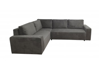 ΚΑΝΑΠΕΣ ΚΡΕΒΑΤΙ ΓΩΝΙΑ ΑΡΙΣΤΕΡΗ ΜΕ ΑΠΟΘΗΚΕΥΤΙΚΟ ΧΩΡΟ ΥΦΑΣΜΑ ΓΚΡΙ