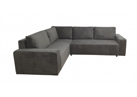 ΚΑΝΑΠΕΣ ΚΡΕΒΑΤΙ ΓΩΝΙΑ ΑΡΙΣΤΕΡΗ ΜΕ ΑΠΟΘΗΚΕΥΤΙΚΟ ΧΩΡΟ ΥΦΑΣΜΑ ΓΚΡΙ