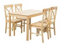 ΤΡΑΠΕΖΑΡΙΑ ΞΥΛΙΝΗ ΣΕΤ ΜΕ 4 ΚΑΡΕΚΛΕΣ ΑΠΟΧΡΩΣΗ ΦΥΣΙΚΟ PINE