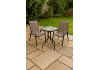 ΤΡΑΠΕΖΙ ΣΕΤ ΜΕΤΑΛΛΙΚΟ ΚΑΦΕ ΜΕ 2 ΠΟΛΥΘΡΟΝΕΣ TEXTILENE ΚΑΦΕ