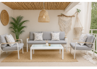 ΣΑΛΟΝΙ ΣΕΤ ALU ΑΣΠΡΟ ΜΕ ΜΑΞΙΛΑΡΙΑ ΑΝΟΙΧΤΟ ΓΚΡΙ