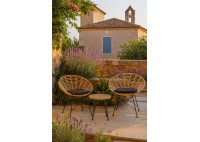 ΣΑΛΟΝΙ ΣΕΤ ΜΕΤΑΛΛΙΚΟ ΜΑΥΡΟ - WΙCΚΕR ΦΥΣΙΚΟ