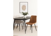 ΚΑΡΕΚΛΑ ΜΕΤΑΛΛΙΚΗ ΜΑΥΡΗ - ΥΦΑΣΜΑ VELURE ΜΠΕΖ