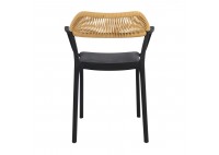 ΠΟΛΥΘΡΟΝΑ PP - UV ΜΑΥΡΗ - ROPE WICKER ΦΥΣΙΚΟ