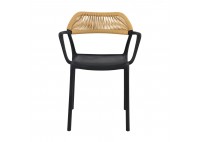 ΠΟΛΥΘΡΟΝΑ PP - UV ΜΑΥΡΗ - ROPE WICKER ΦΥΣΙΚΟ