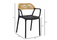 ΠΟΛΥΘΡΟΝΑ PP - UV ΜΑΥΡΗ - ROPE WICKER ΦΥΣΙΚΟ