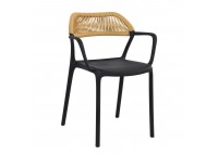 ΠΟΛΥΘΡΟΝΑ PP - UV ΜΑΥΡΗ - ROPE WICKER ΦΥΣΙΚΟ