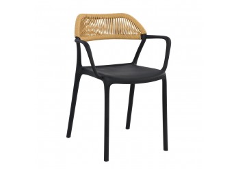 ΠΟΛΥΘΡΟΝΑ PP - UV ΜΑΥΡΗ - ROPE WICKER ΦΥΣΙΚΟ