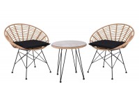 ΣΑΛΟΝΙ ΣΕΤ ΜΕΤΑΛΛΙΚΟ ΜΑΥΡΟ - WΙCΚΕR ΦΥΣΙΚΟ