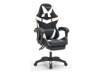 ΠΟΛΥΘΡΟΝΑ ΓΡΑΦΕΙΟΥ GAMING ΔΕΡΜΑΤΙΝΗ ΜΑΥΡΗ - ΛΕΥΚΗ PVC