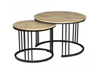 ΤΡΑΠΕΖΑΚΙ ΣΑΛΟΝΙΟΥ ΑΠΟΧΡΩΣΗ ΜΑΥΡΟ - SONOMA ΣΕΤ 2 ΤΕΜΑΧΙΑ