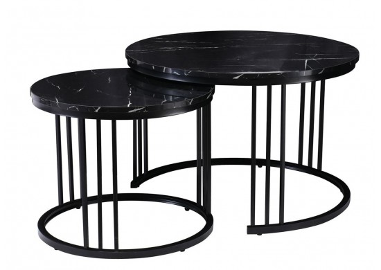 ΤΡΑΠΕΖΑΚΙ ΣΑΛΟΝΙΟΥ ΑΠΟΧΡΩΣΗ ΜΑΥΡΟ ΜΑΡΜΑΡΟ ΣΕΤ 2 ΤΕΜΑΧΙΑ