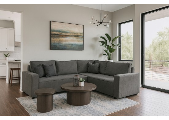 ΚΑΝΑΠΕΣ ΚΡΕΒΑΤΙ ΓΩΝΙΑ ΑΡΙΣΤΕΡΗ ΜΕ ΑΠΟΘΗΚΕΥΤΙΚΟ ΧΩΡΟ ΥΦΑΣΜΑ ΓΚΡΙ