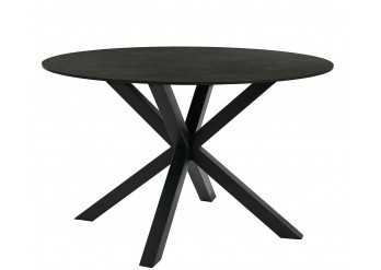 ΤΡΑΠΕΖΙ ΡΟΤΟΝΤΑ ΜΕΤΑΛΛΙΚΟ ΜΑΥΡΟ ΜΕ ΕΠΙΦΑΝΕΙΑ SINTERED STONE ΑΠΟΧΡΩΣΗ ΤΣΙΜΕΝΤΟ