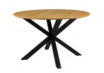 ΤΡΑΠΕΖΙ ΡΟΤΟΝΤΑ ΜΕΤΑΛΛΙΚΟ ΜΑΥΡΟ ΜΕ ΕΠΙΦΑΝΕΙΑ MDF ΑΠΟΧΡΩΣΗ ΔΡΥΣ